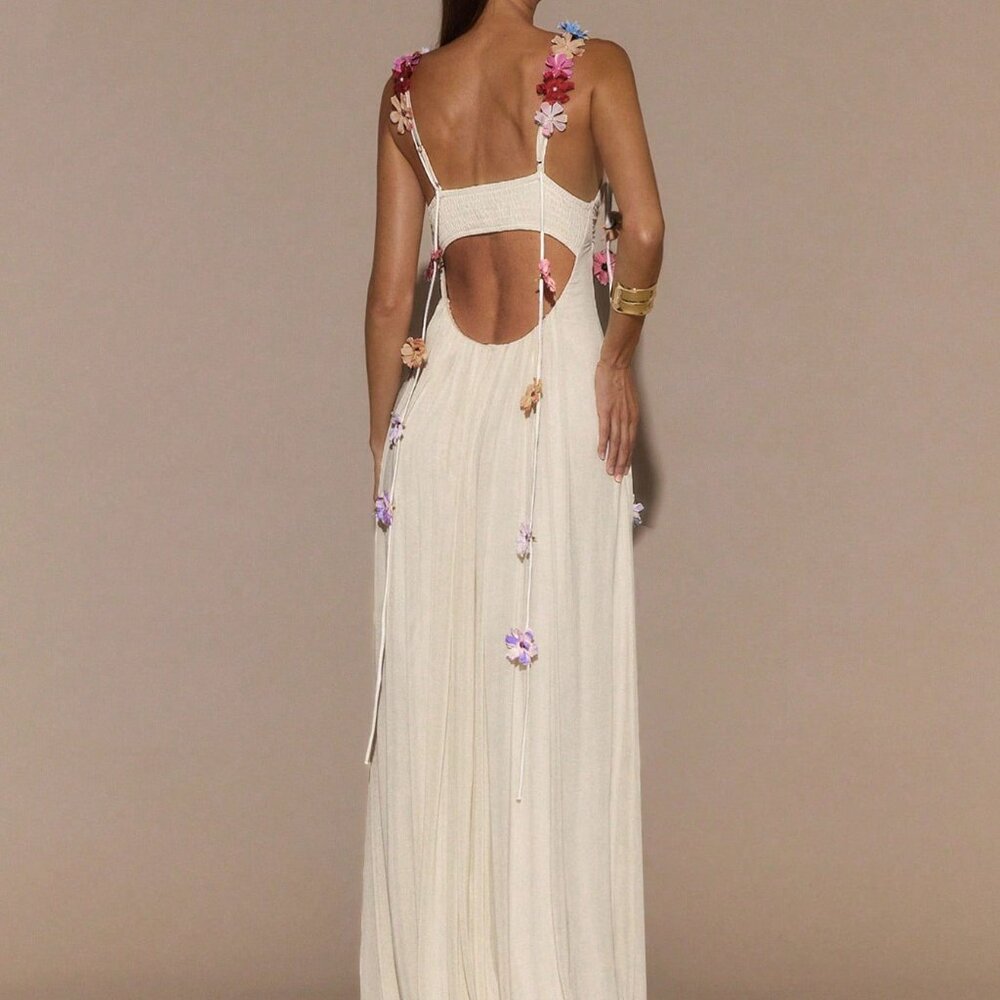 Apricot Women's Elegant Sexy Floral Long Dress - Picture 2 of 7